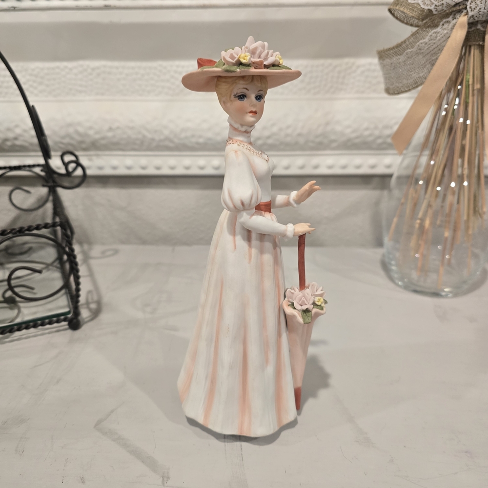 Vintage Enesco Imports Corp Victorian Porcelain Ladies Figurines - Picture 10 of 16